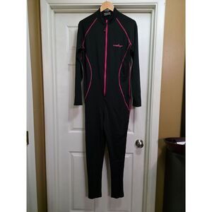 Full Body Thermal Suit Women’s XXL Black Pink Stretch